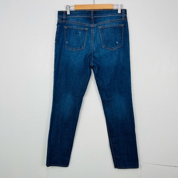 J BRAND BLUE DISTRESSED SKINNY BOYFRIEND JEANS AIDEN FLINTLOCK - Picture 3 of 9
